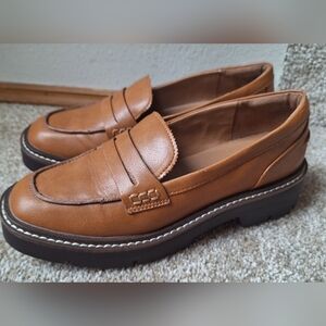 Nordstrom Rack Womens Brown Lug Sole Penny Loafer Size 7